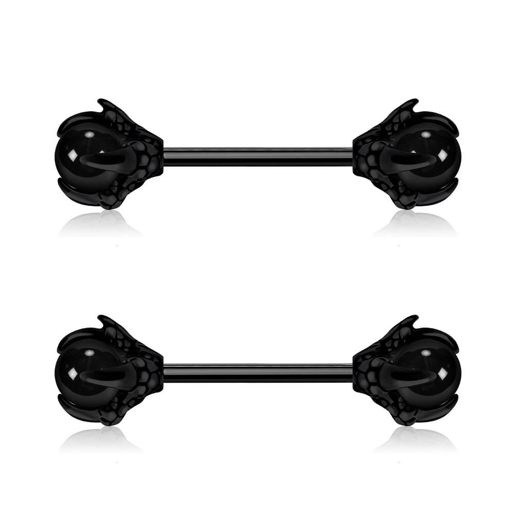 black dragon nipple rings