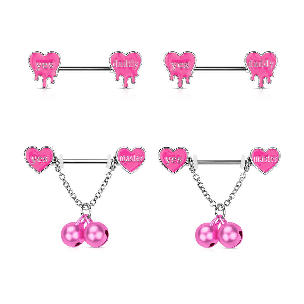 Oufer 4Pcs 14G Yes Daddy Pink Nipple Rings – OUFER BODY JEWELRY