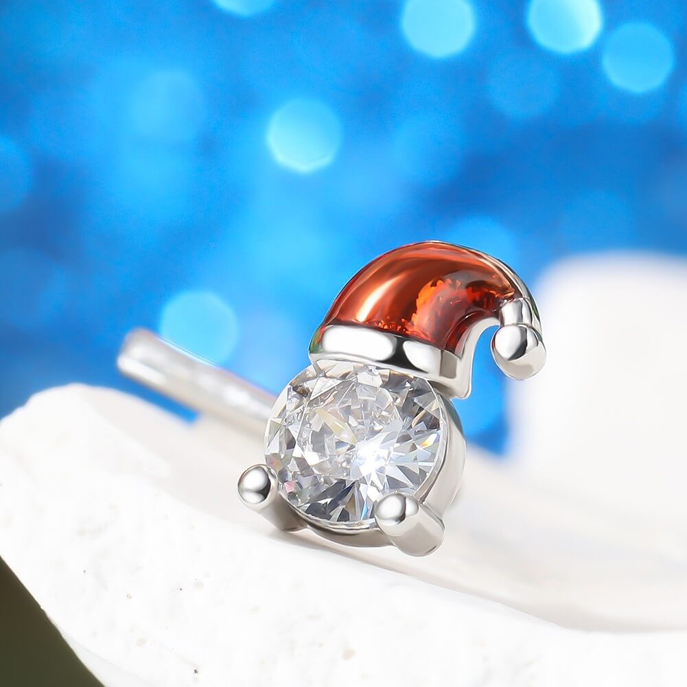 Christmas hat nose stud