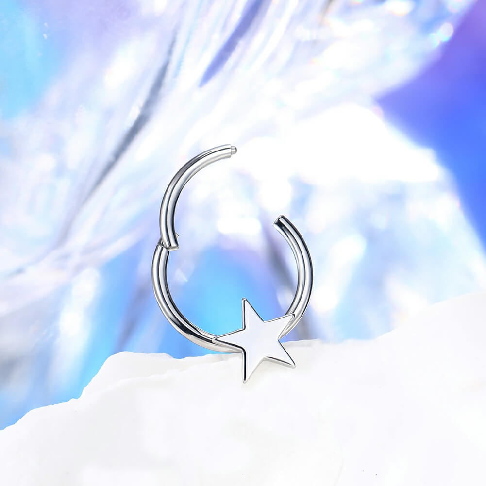 oufer body jewelry star septum ring
