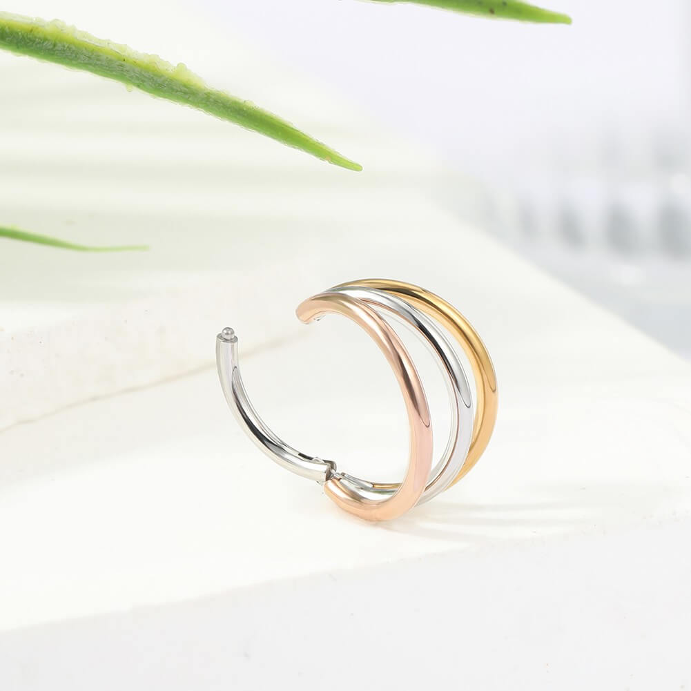 oufer  triple helix piercing hoops