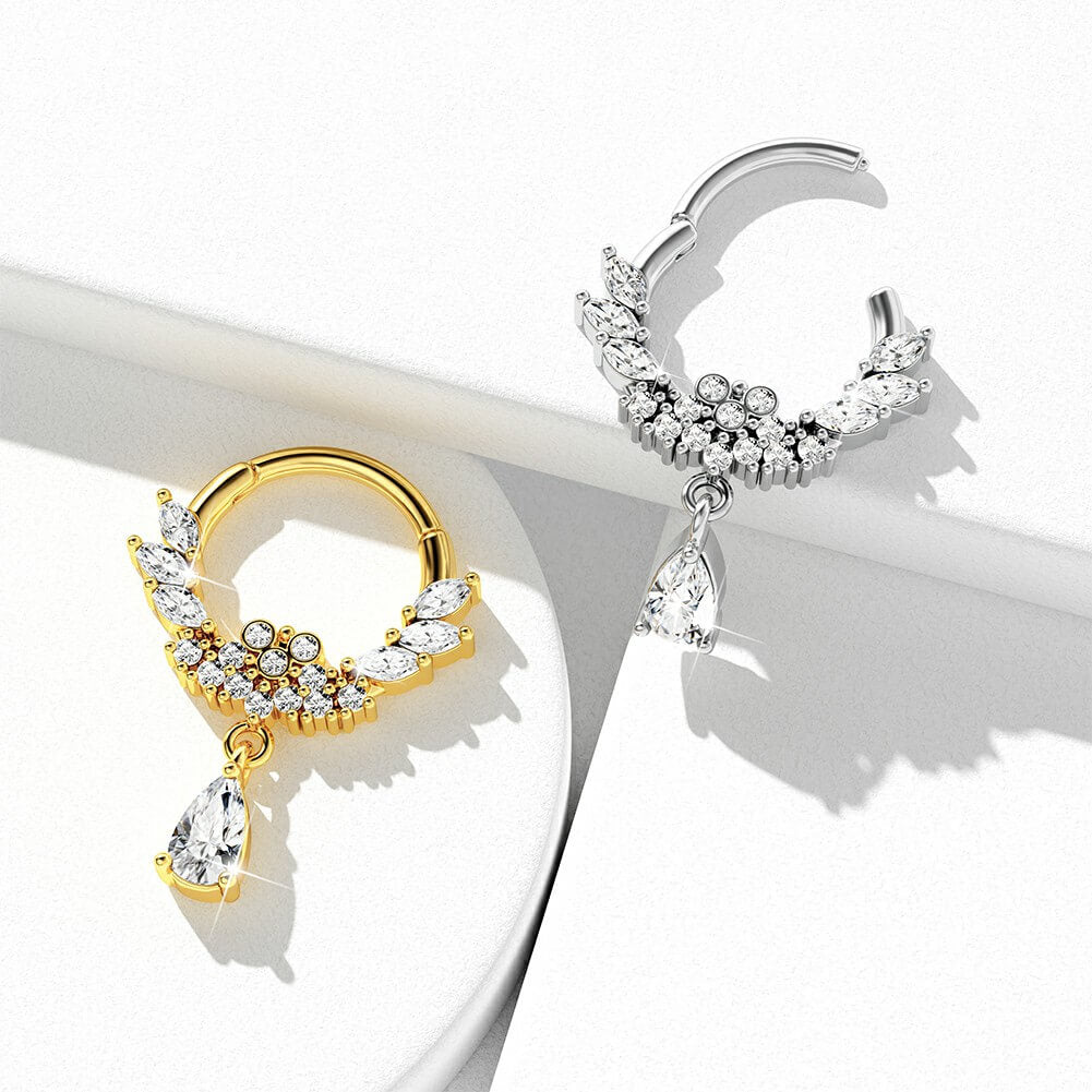 CZ dangle septum ring