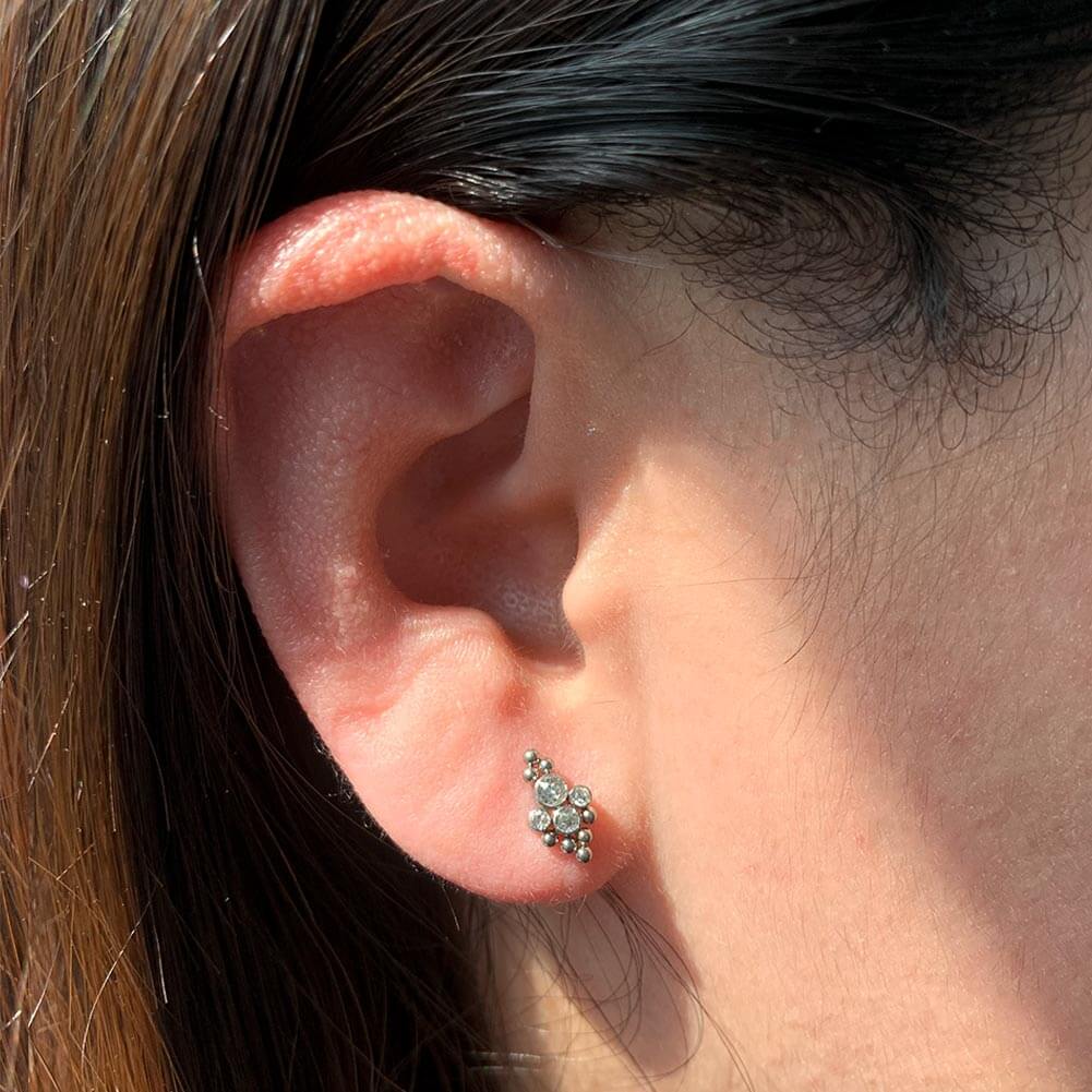 16G 6mm Élégant Titane Dos Plat Labret Stud