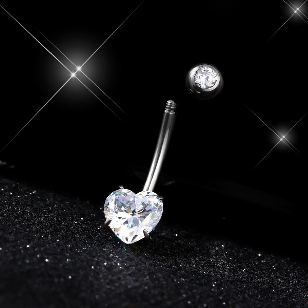 heart navel ring