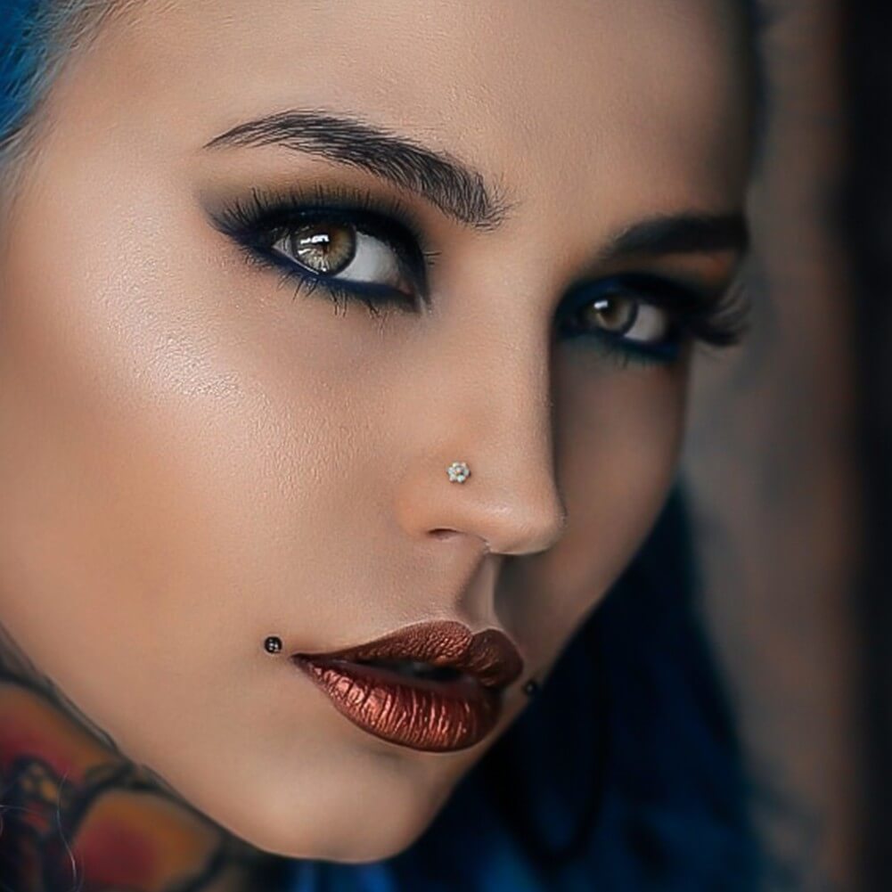 flower nose studs piercing