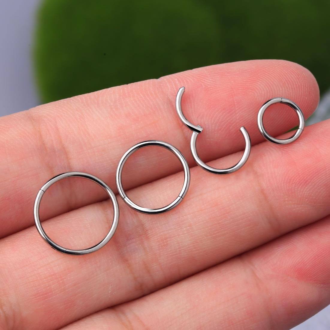 hinged titanium nose ring hoop