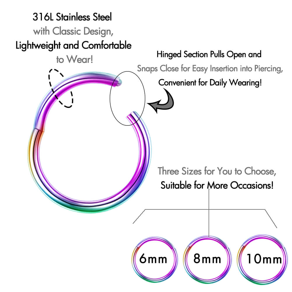 stainless steel rainbow cartilage earring