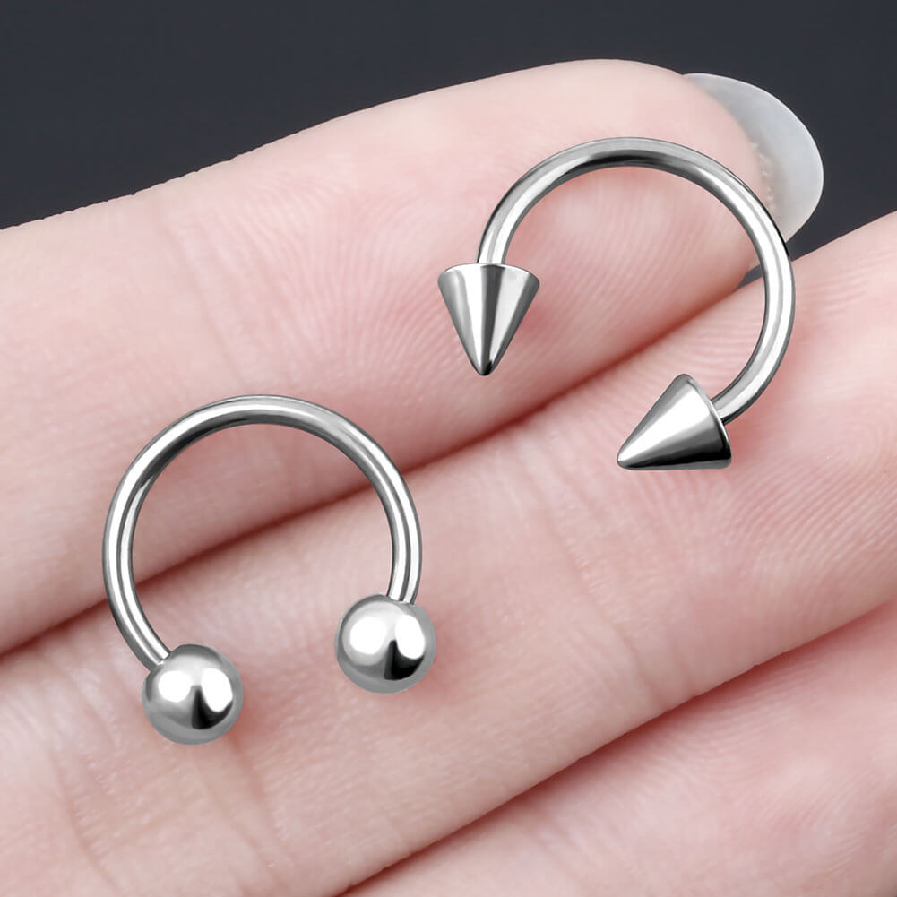 spike and horseshoe septum rings 