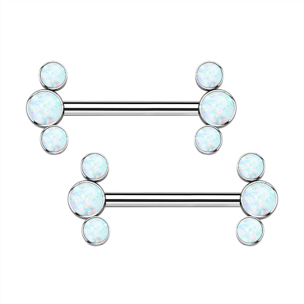 opal titanium nipple ring - OUFER BODY JEWELRY