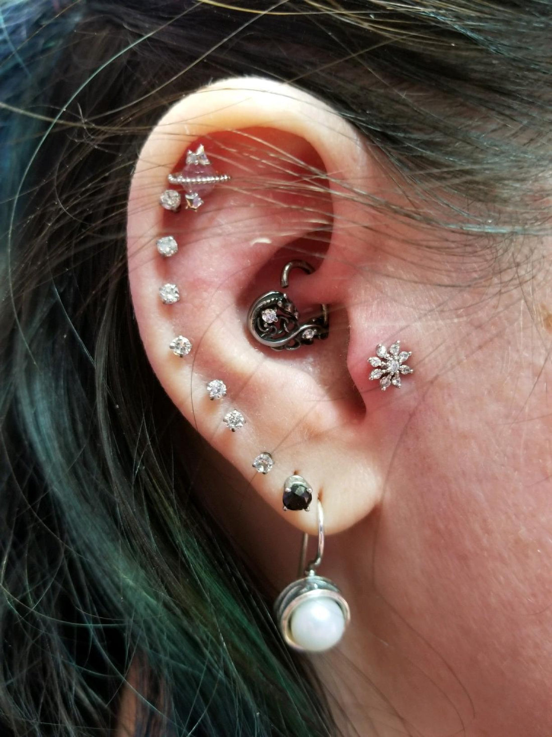What are the different ear piercings called?