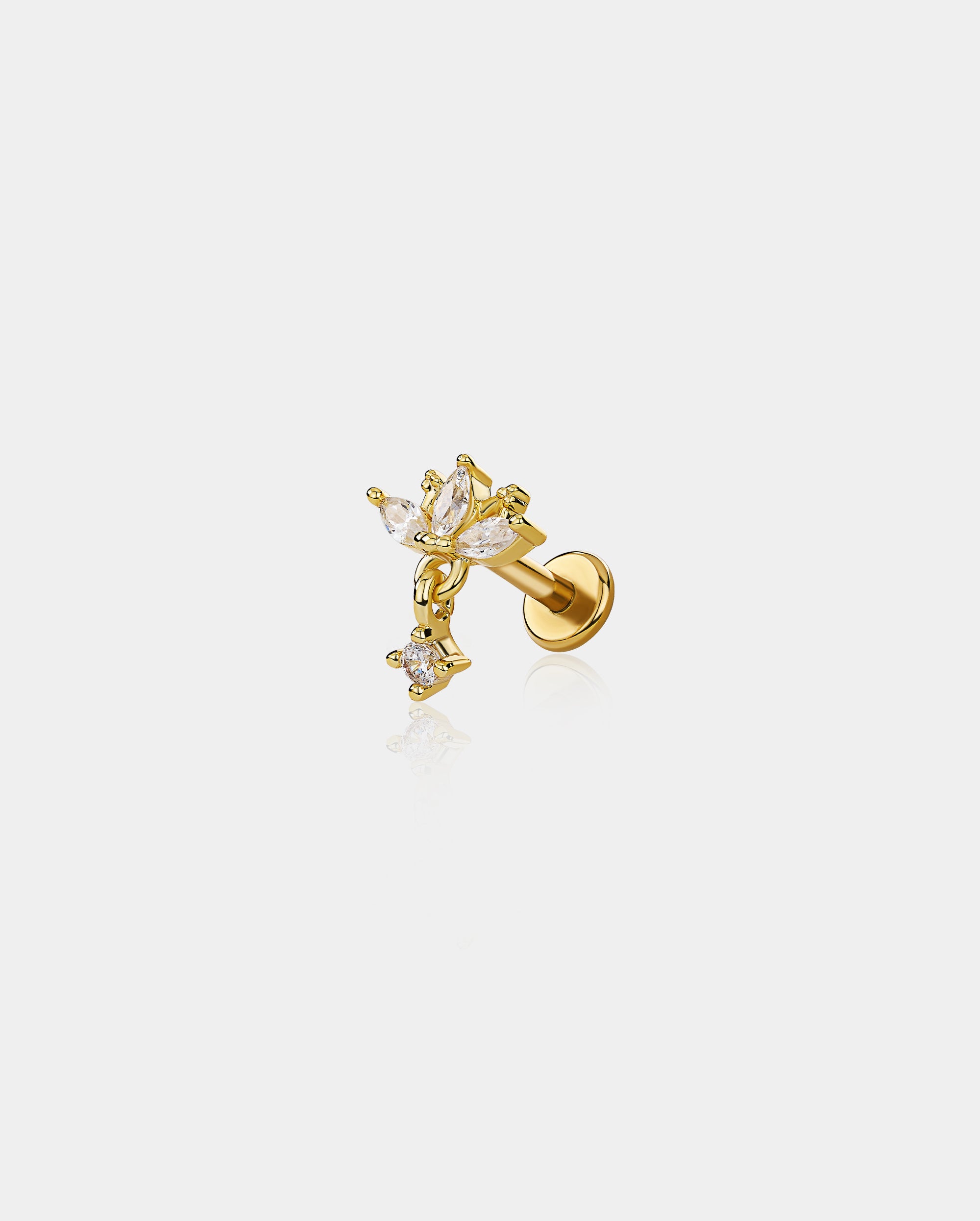 Flower Dangle Internally Threaded Helix Stud