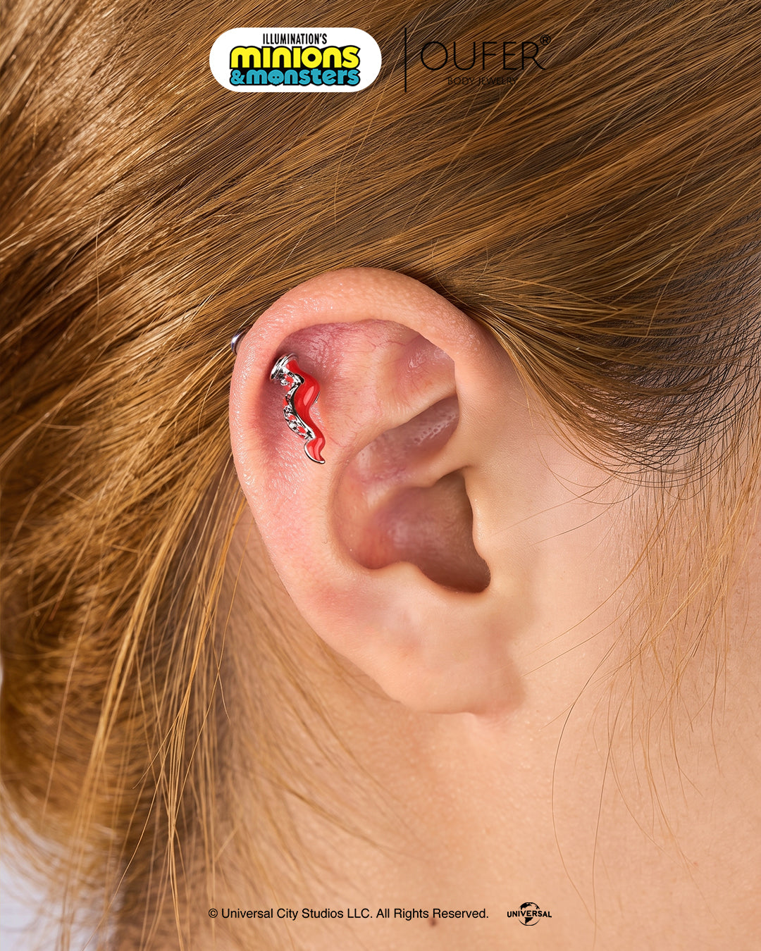MINIONS × OUFER HOWARD Octopus Tentacle Vertical Helix Stud