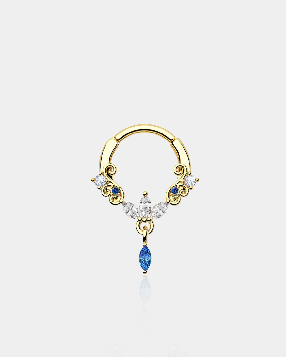 Lotus CZ Clicker Septum Ring
