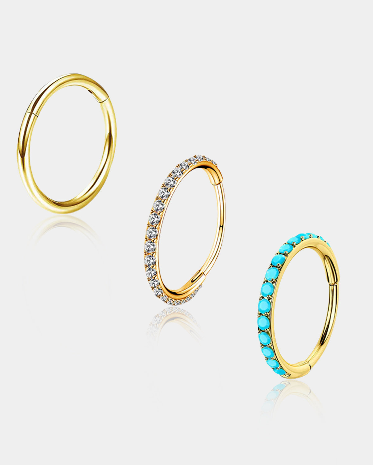 oufer gold Nose Ring Set