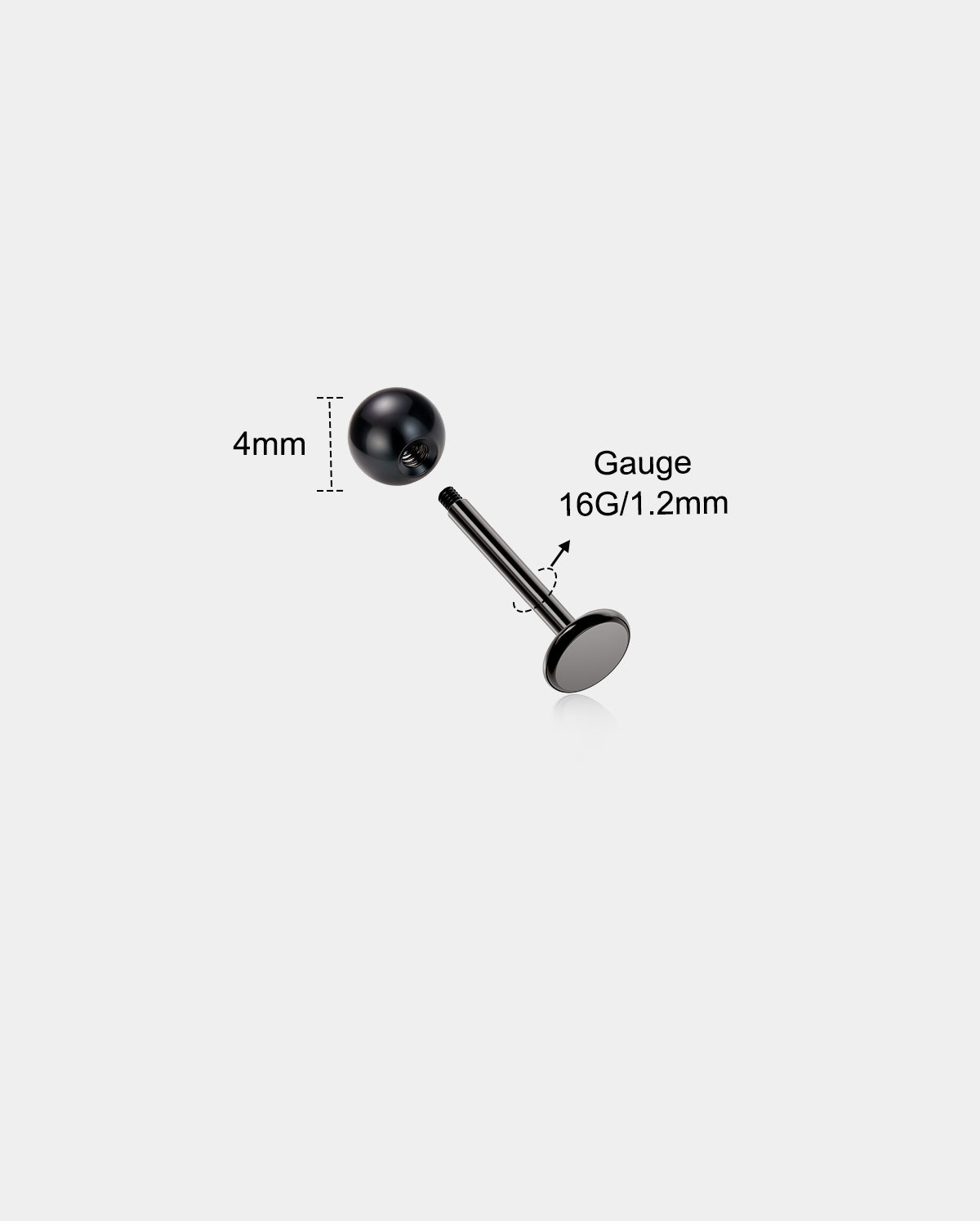 14K oro CZ bola 14G anillos del vientre 14G CZ bola