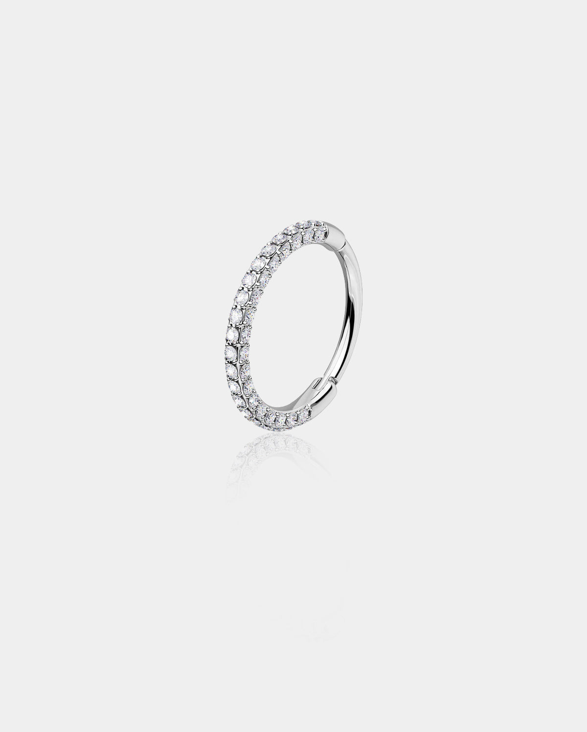 20G Triple Sided CZ Hinged Segment Nose Hoop