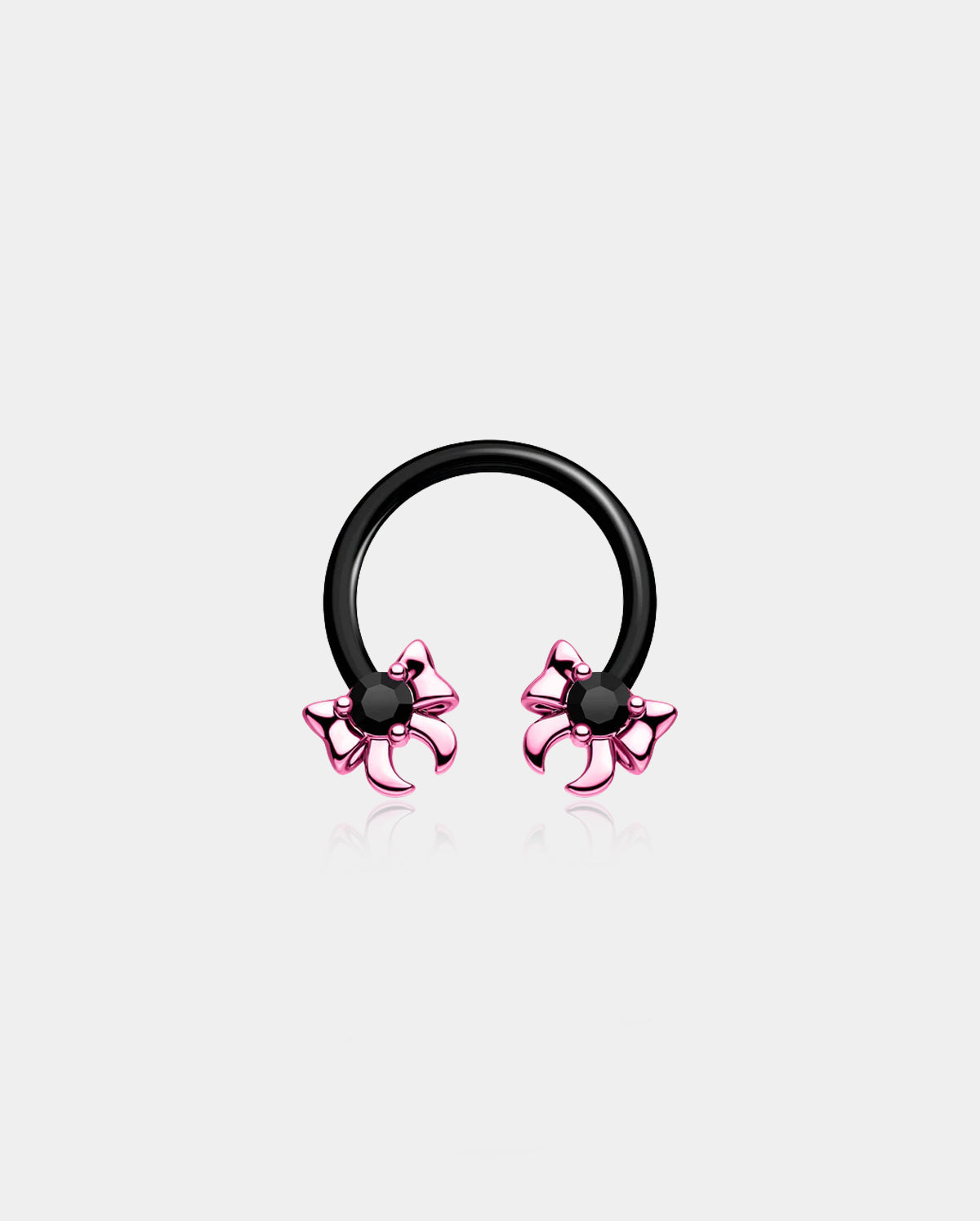 pink and black septum ring 