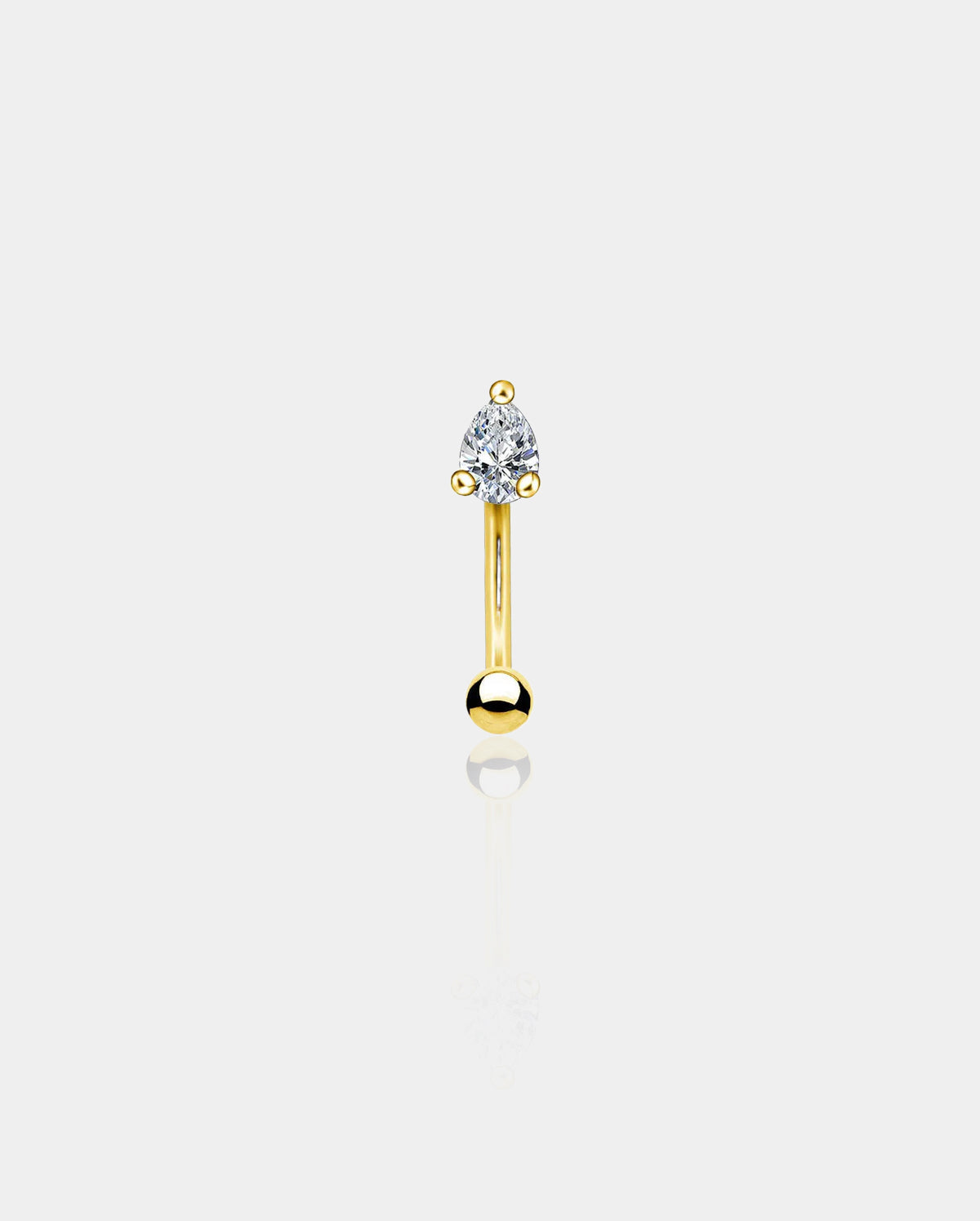 14K Waterdrop CZ Rook Earring