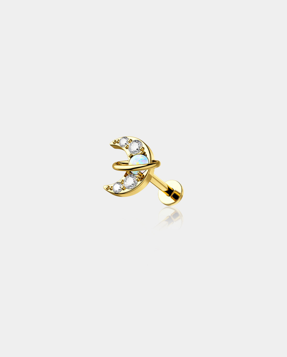 gold opal helix stud 