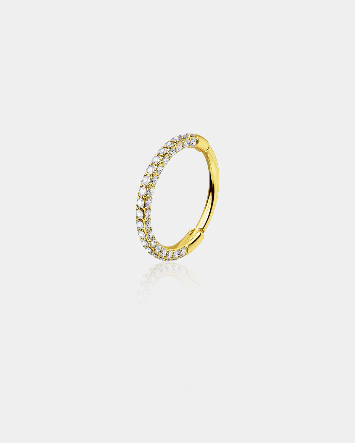 20G Triple Sided CZ Hinged Segment Nose Hoop