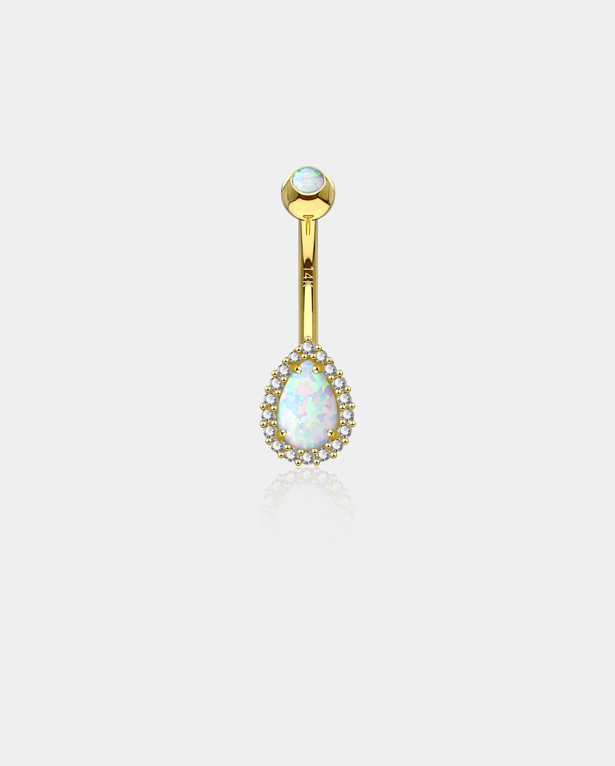 opal belly button ring - OUFER BODY JEWELRY