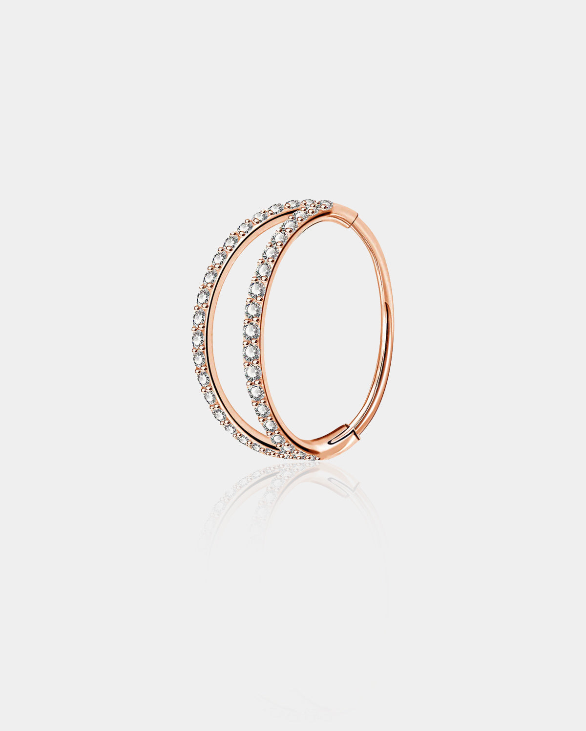 18G Double Nose Hoop Conch Earring CZ Helix Earring