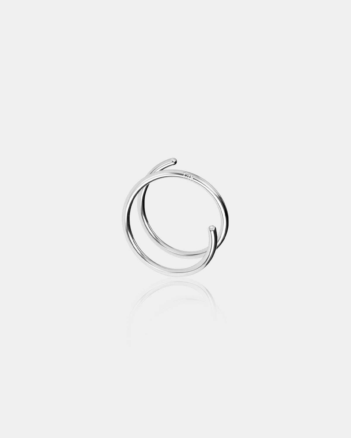 white gold double nose ring