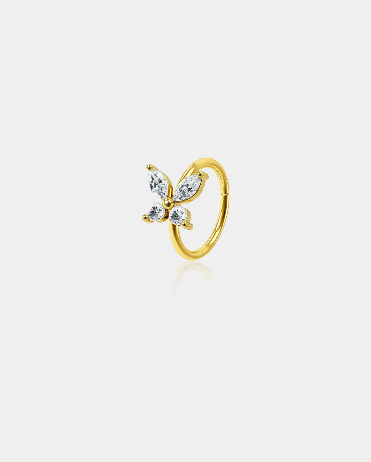 18G CZ Butterfly Nose Ring