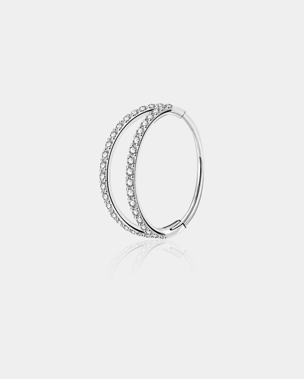 20G CZ Double Hoop Segment Nose Ring