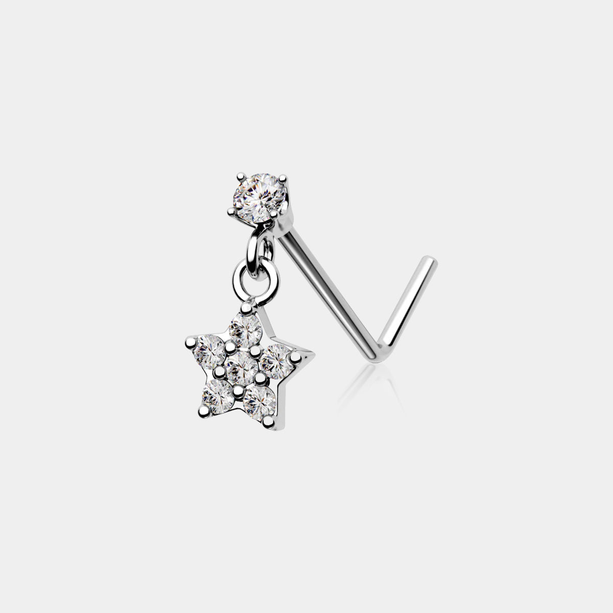 Lot De 3 Piercings Nez L Shape 20G (0,8 Mm) - Acier 316L Sans Nickel - Bijoux Noël, Pour Helix, Tragus - Boîte Cadeau