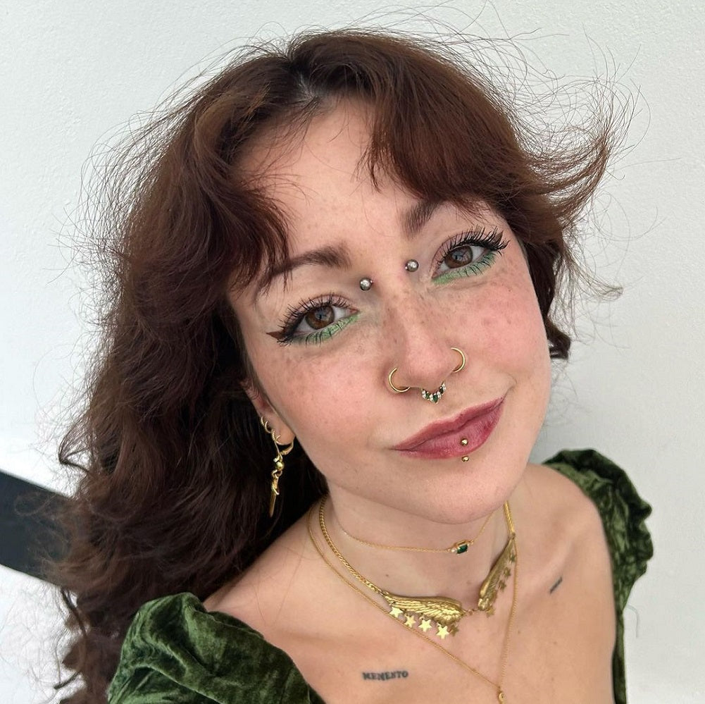 Emerald Marquise Gems Clear CZ Clicker Septum Ring