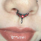 16G Red Gems Wings Dangle Style Septum Ring