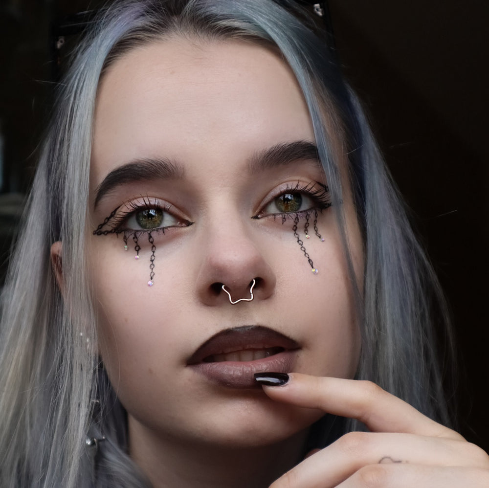 Star Septum Ring 16G Titanium Hinged Septum Ring