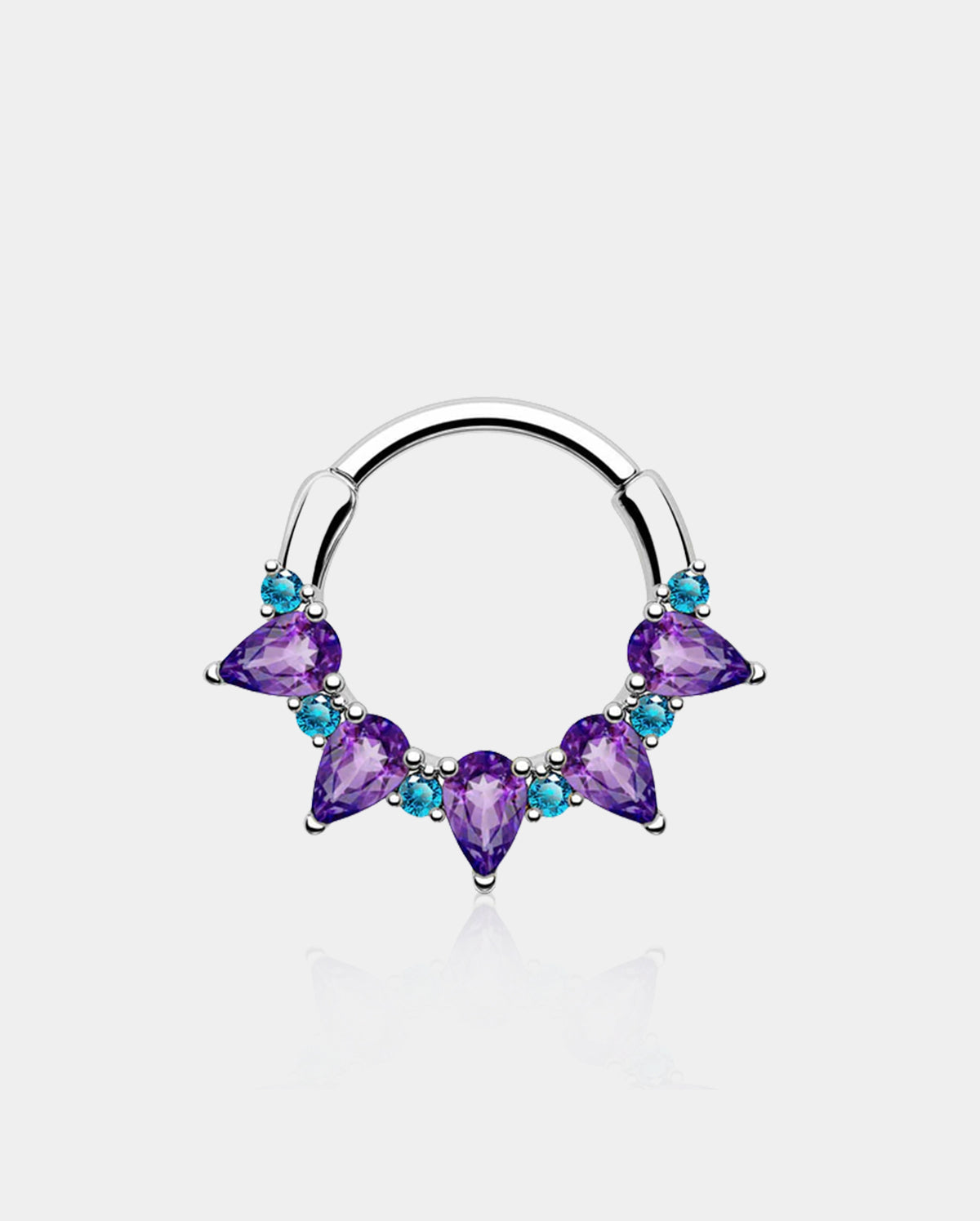 Gorgeous Purple CZ Segment Septum Ring