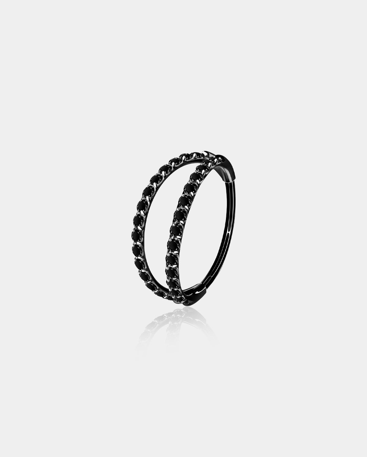 20G Black Double Hoop Nose Ring