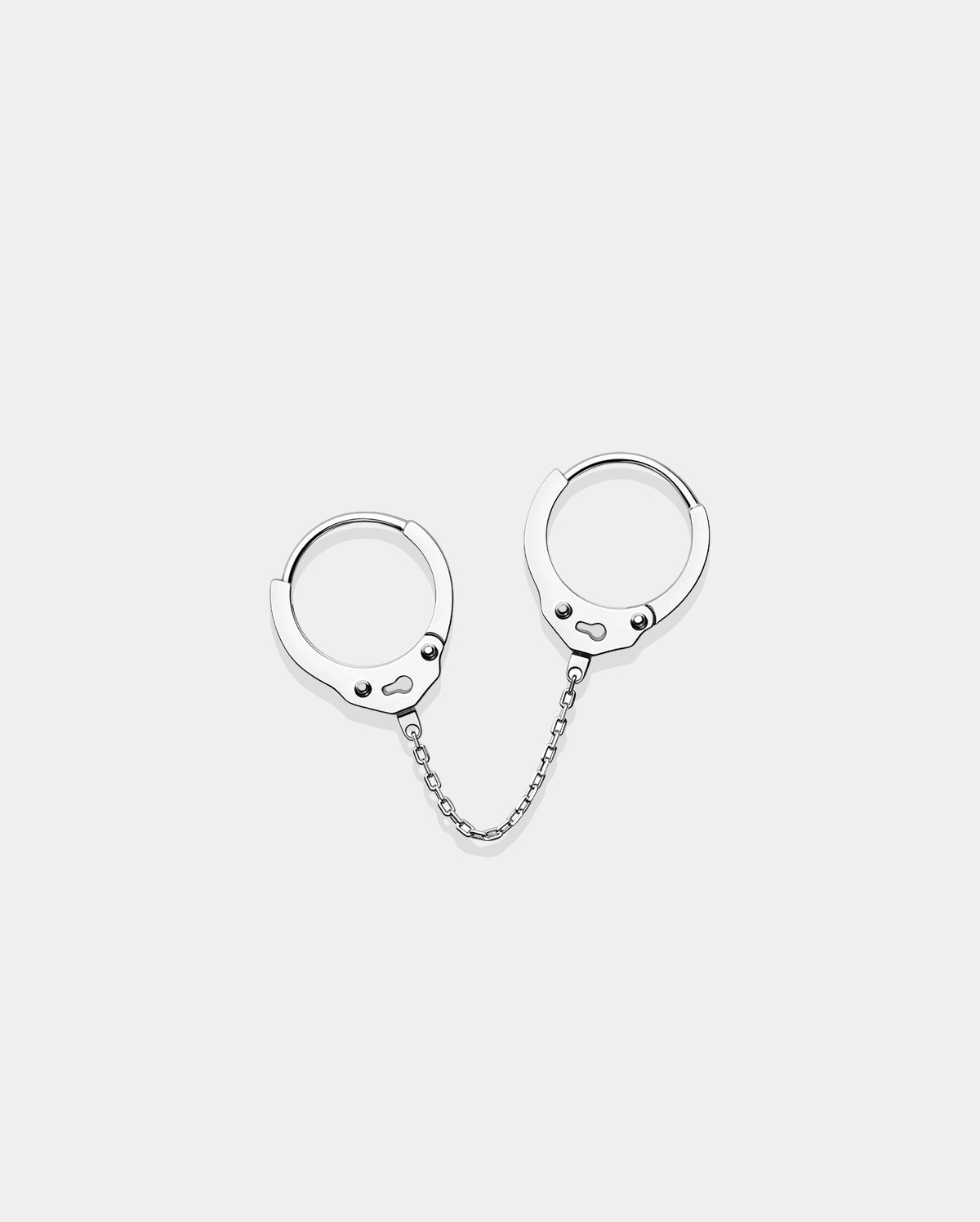 14K White Gold Handcuffs Cartilage Earring