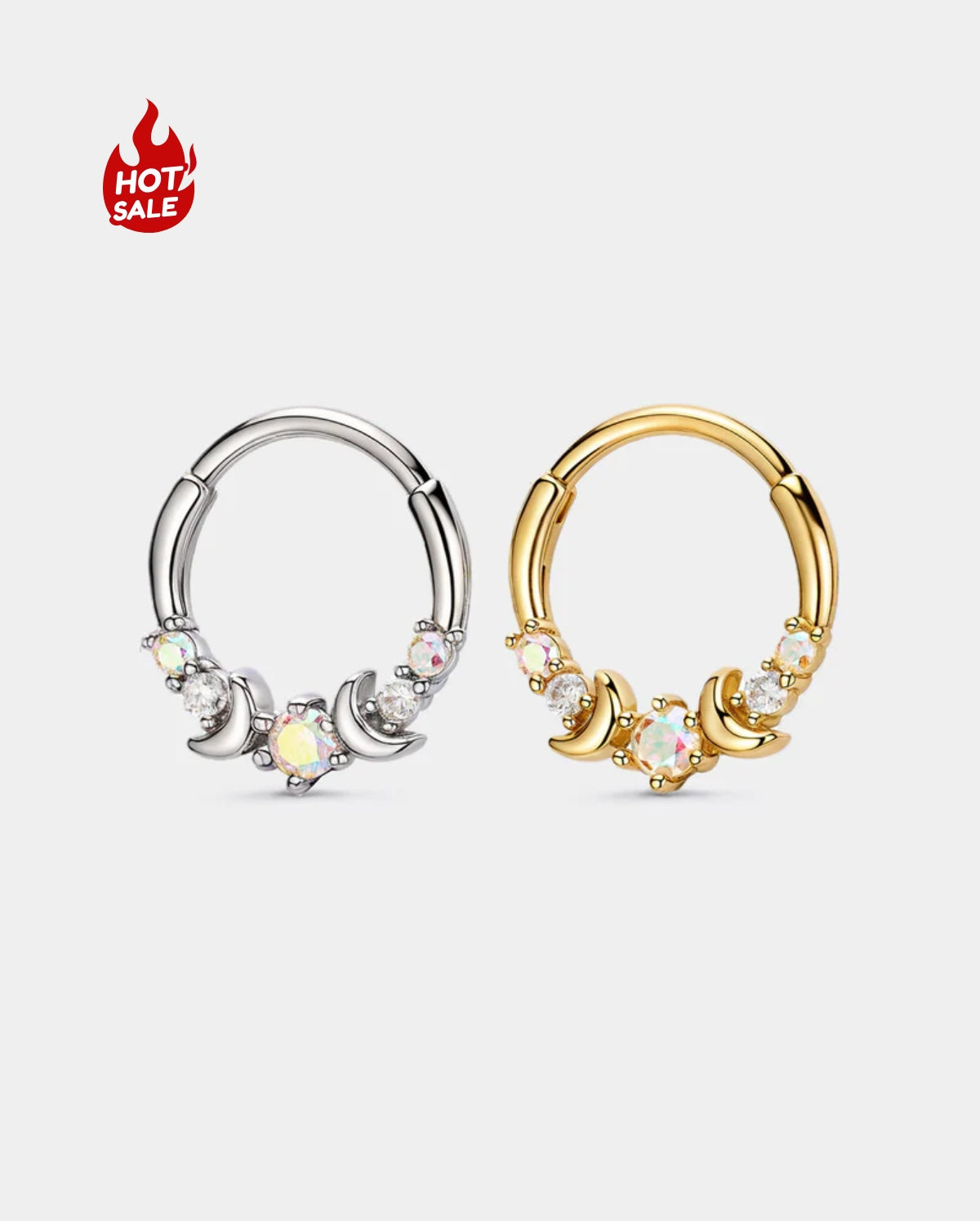 Double Moon AB CZ Segment Septum Ring