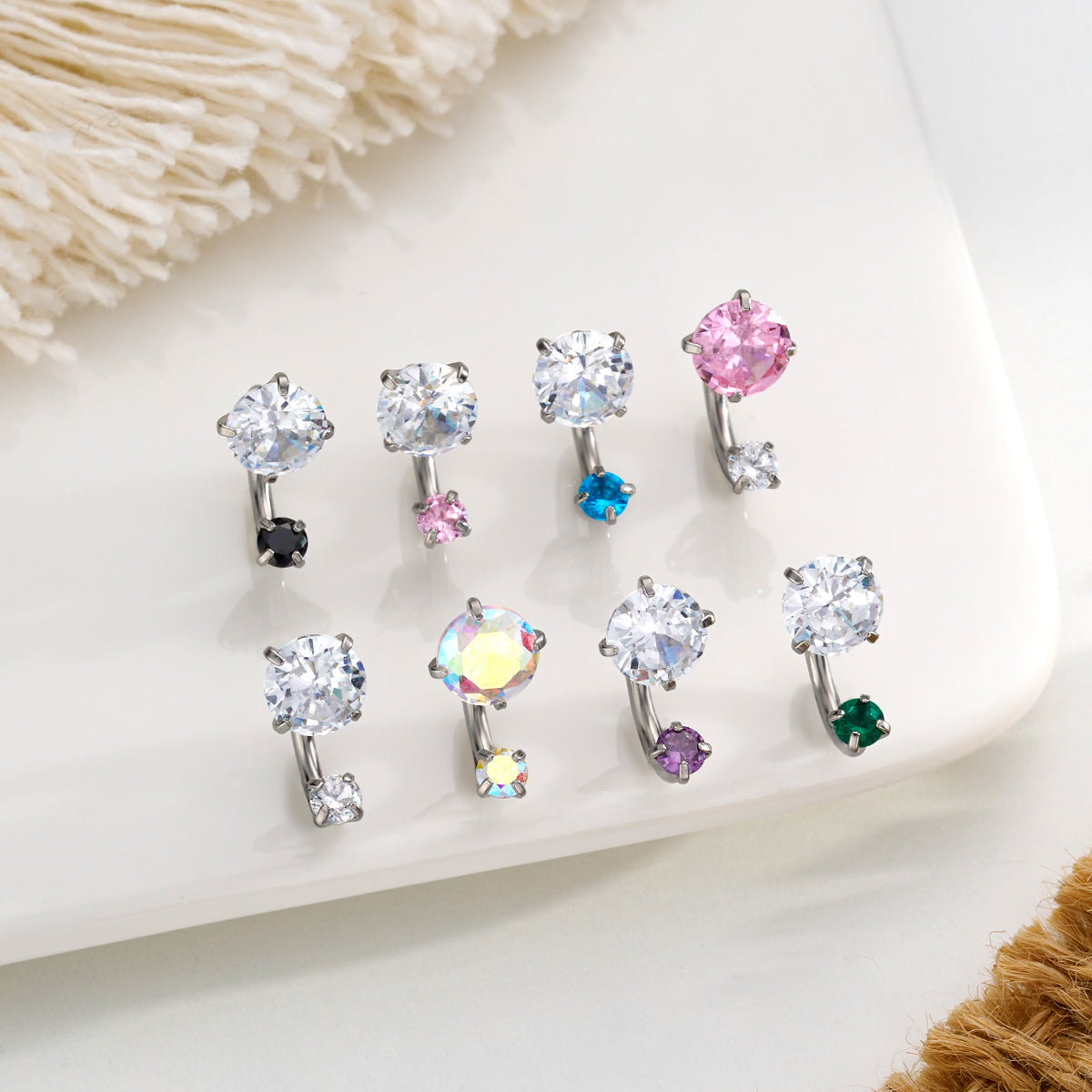 CZ horseshoe cartilage earring 