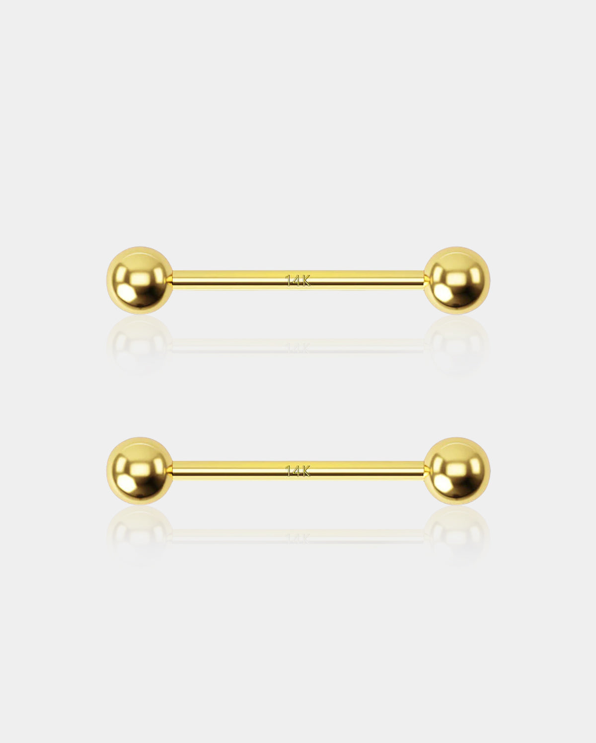 14k gold nipple bars
