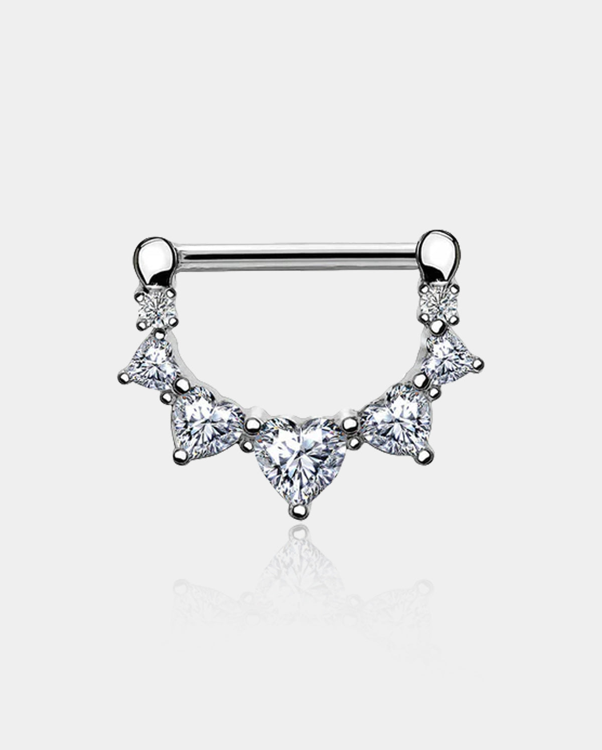 2pcs 14G Or Rose Acier CZ Nipple Clicker Bijoux
