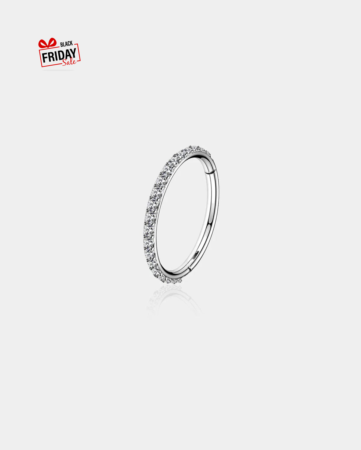 Anillo de nariz 20G con bisagras segmento CZ anillo de aro