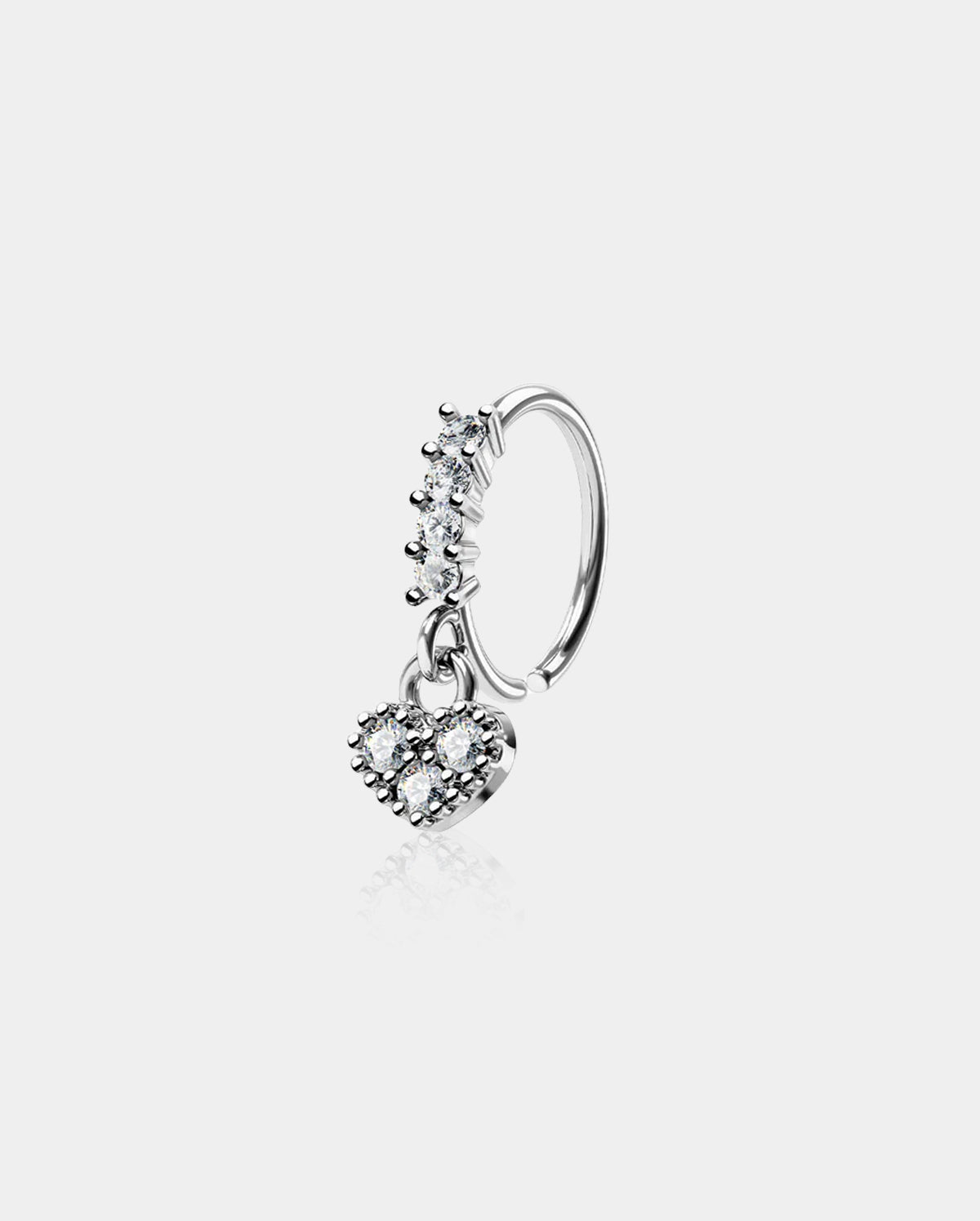 dangle heart nose ring