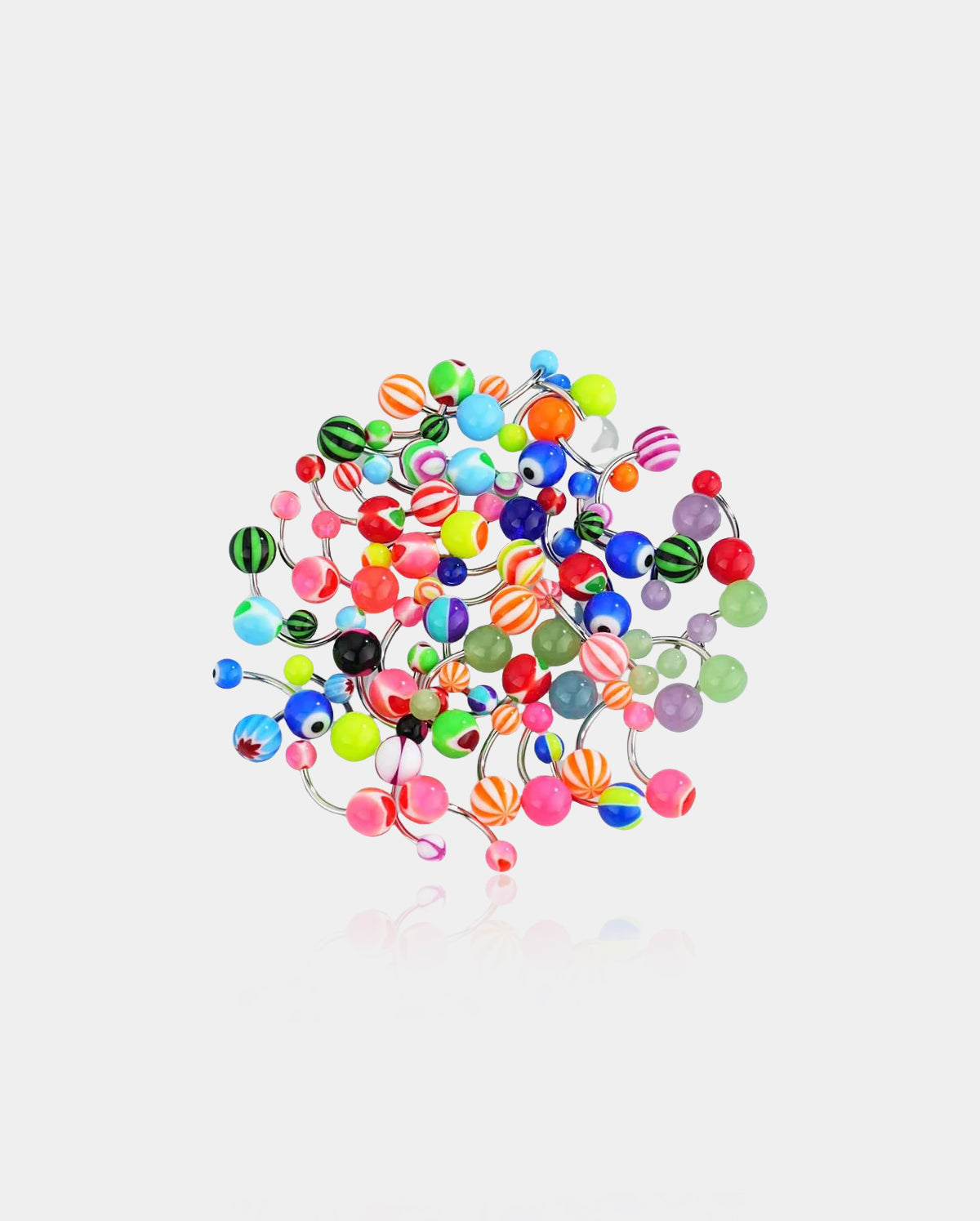 colorful belly rings