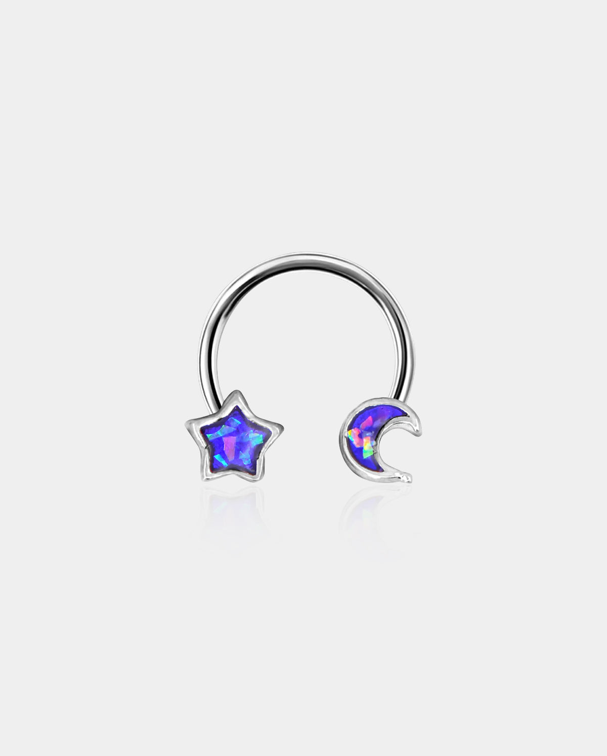 16/18/20G Purple Moon and Star Horseshoe Septum Anneaux