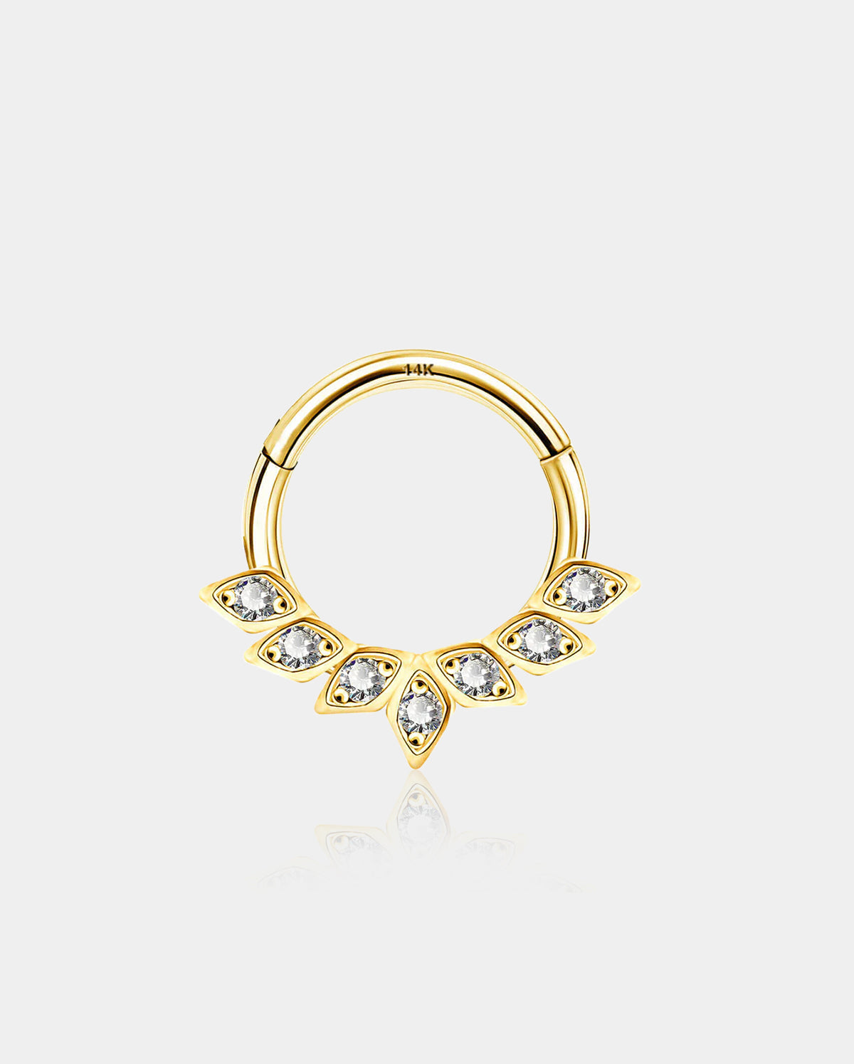 14K CZ Cluster Daith Earring