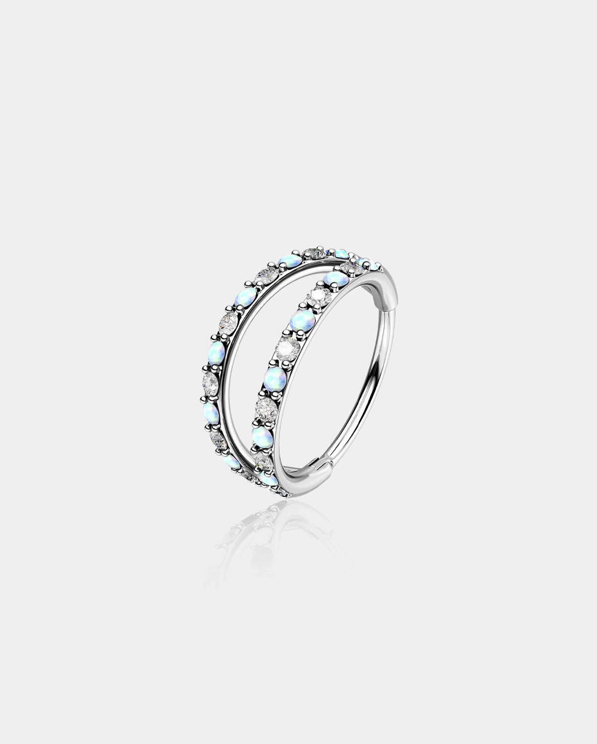 double opal nose ring 