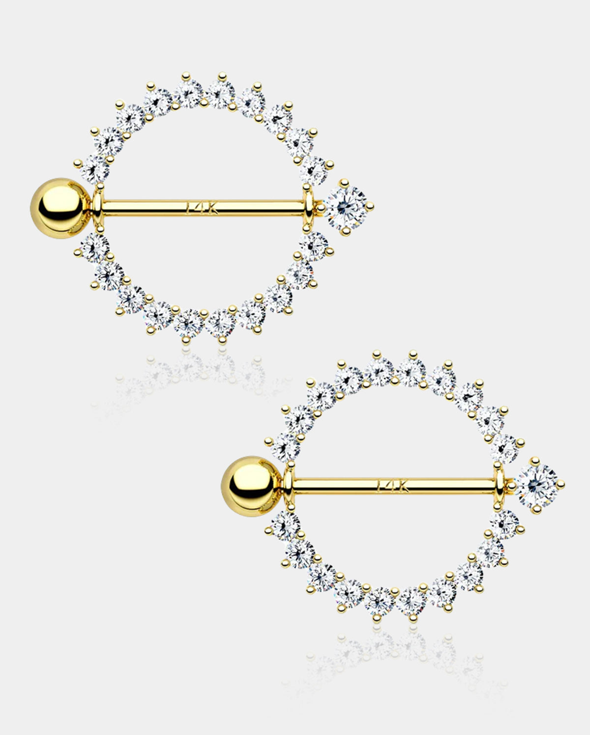 oufer 14k gold nipple shield