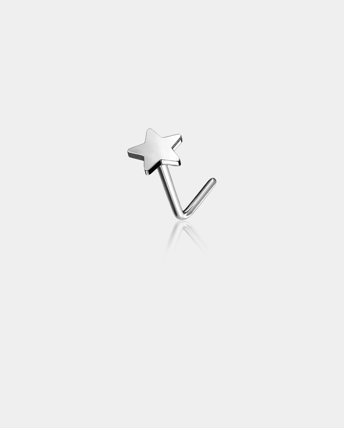 Lshaped Crescent Star Nostril Stud