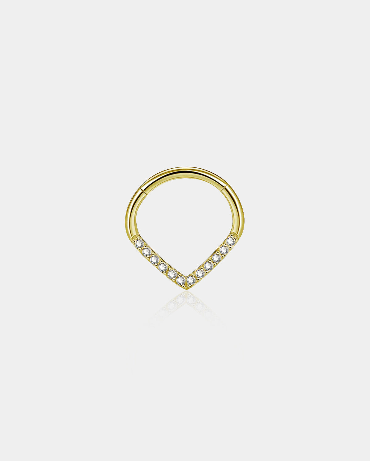 16G 8/10mm claro CZ anillo de tabique de triángulo