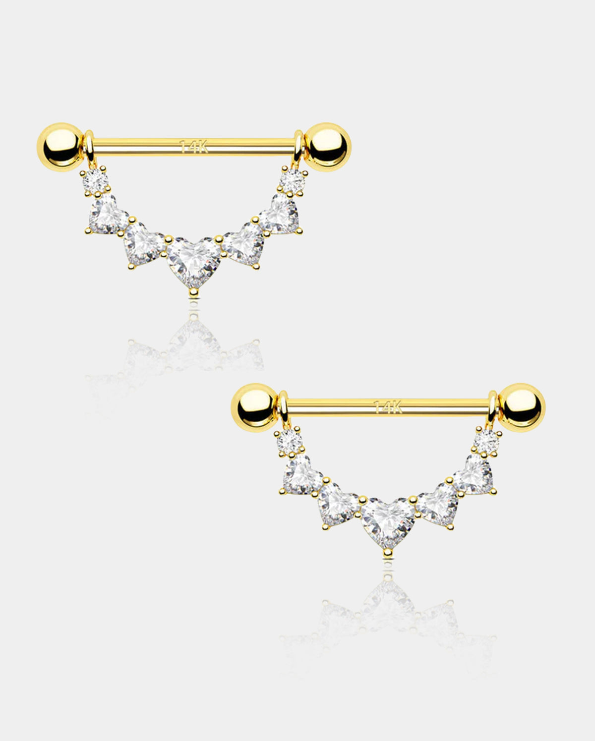14k solid gold nipple shield jewelry